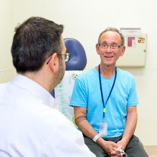 Cole Silver at the NIH Clinical Center for a check-up with Dr. Charalampos Floudas.